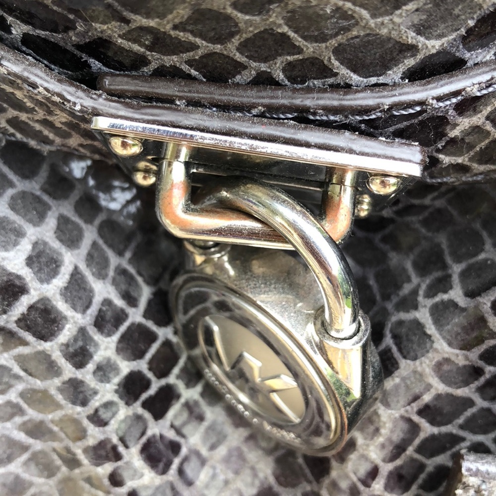 Michael Kors Grey Reptile Skin Handbag - Picture 7 of 8